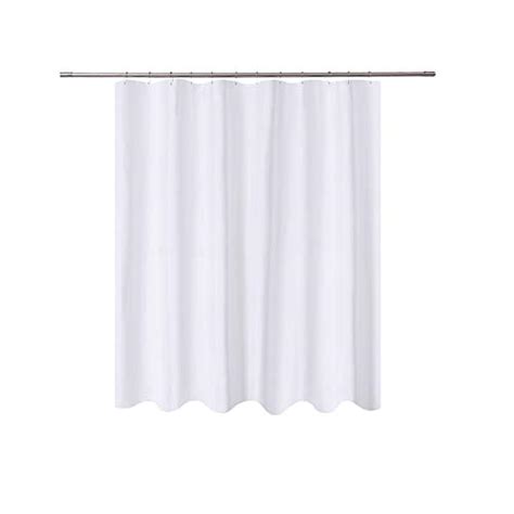 Short shower curtain liner - I feel this on my polyester shower curtain. (I increase the effect by using a white shower curtain liner as my only short curtain; the liner is a little thinner than the 100% polyester printed shower curtains I have, but those do it too) Cotton, on the other hand, is absorbent, and so the fabric will try to hold onto the water.